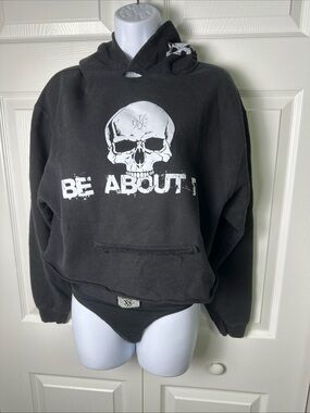 DTC Black Graphic Skull Hoodie - 'Be About It'
